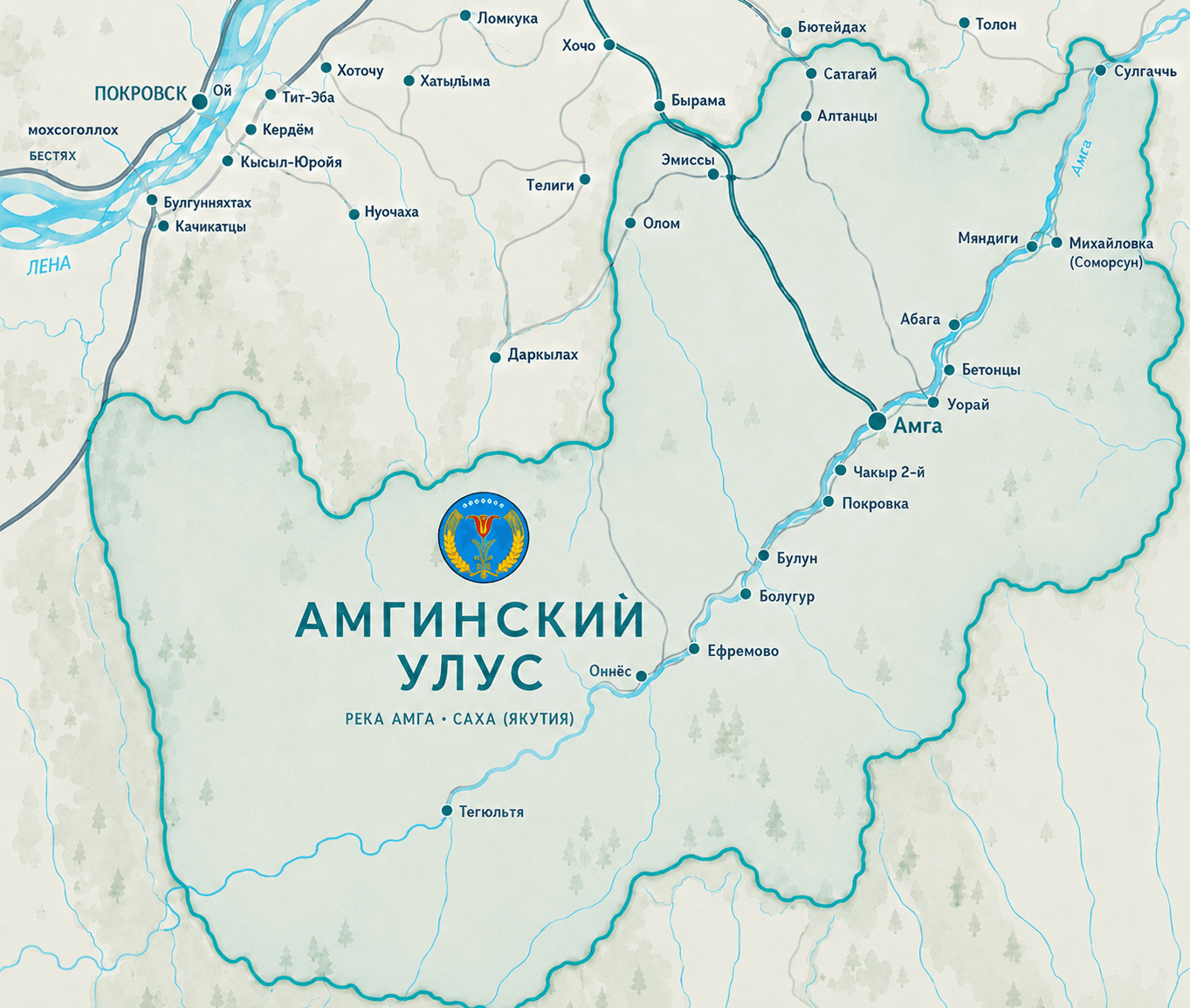 Карта Амгинского улуса